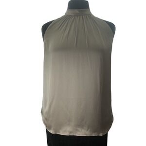 Women's Silk Sleeveless Mock Neck Top Blouse - Size XS